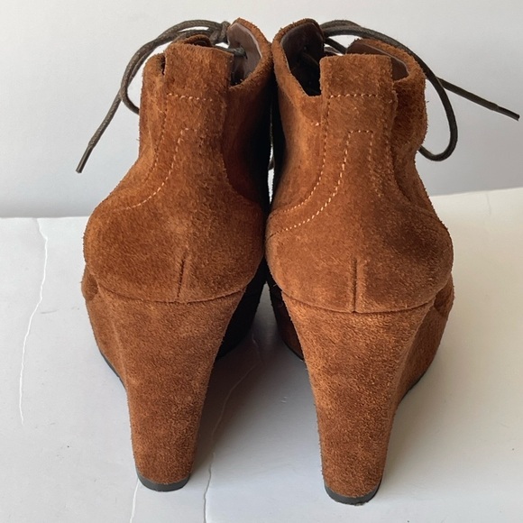 Jessica Simpson Brown Suede Ankle Bootie Platform Heels Lace Up Boots, Sz 7M - Picture 5 of 7